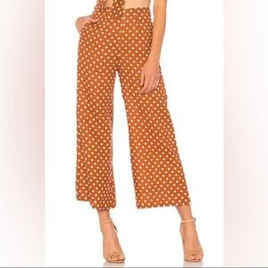 Faithfull the Brand Terracotta Polka Dot Trousers -small